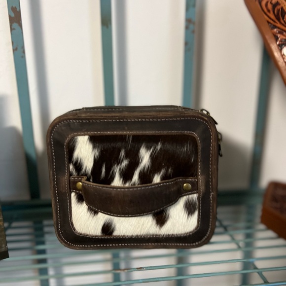 New Crazy Horse Leather & Cowhide Small Jewelry Box Rustic Gift😍 - Picture 4 of 9